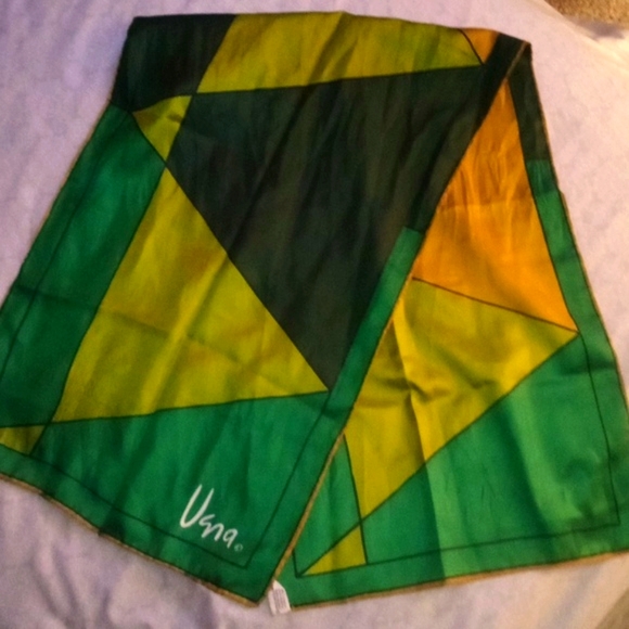 Vintage Greens Olive black lined scarf - Picture 4 of 7